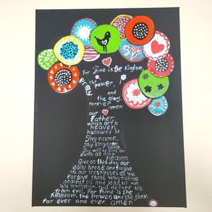 Canvas Artwork 12×16 The Lords Prayer Painted Wall  Picture